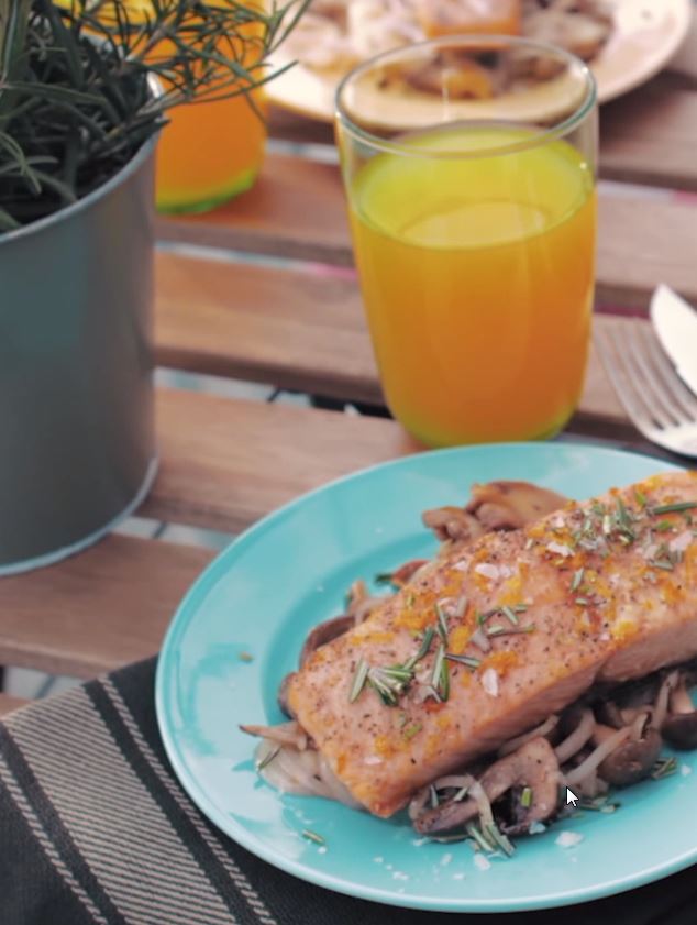 Foto Zalm En Paddenstoelen